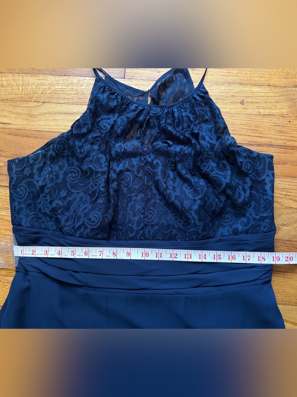 Jasmine Navy Lace Bodice Formal Dress Size N20 ALTERED. - Picture 6 of 6